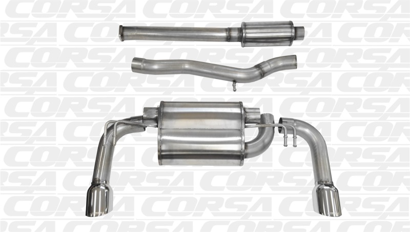 Mitsubishi Lancer Performance Exhaust - Dual Rear Exit - CORSA Performance - Cat-Back, Sport - Polished - `08-`15